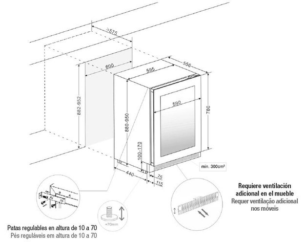 Встраиваемый винный шкаф Pando PVMBP 60-45HD PAL (фото 3) Встраиваемый винный шкаф Pando PVMBP 60-45HD PAL (preview 3)