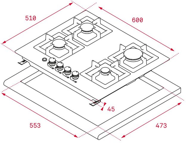 Газовая варочная панель Teka EFX 60.1 4G AI AL DR CI NAT (фото 9) Газовая варочная панель Teka EFX 60.1 4G AI AL DR CI NAT (preview 9)