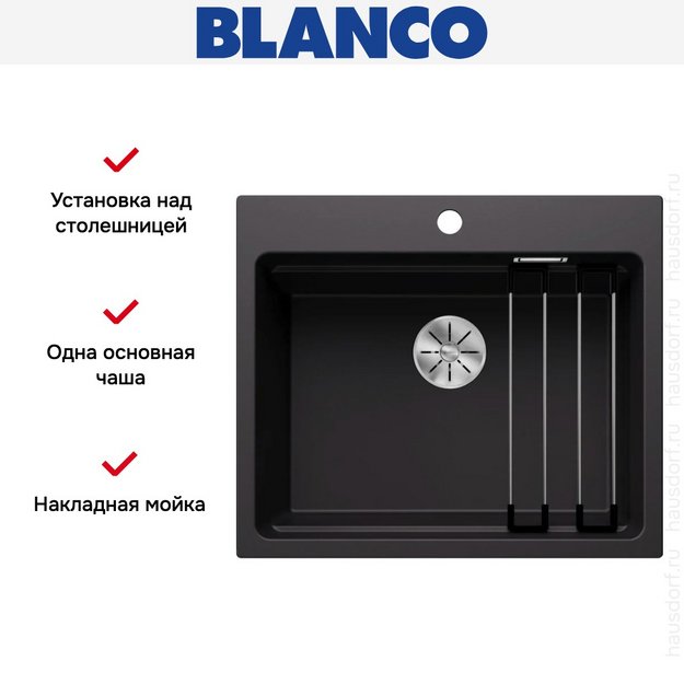 Мойка BLANCO ETAGON 6 Silgranit черный (preview 8)