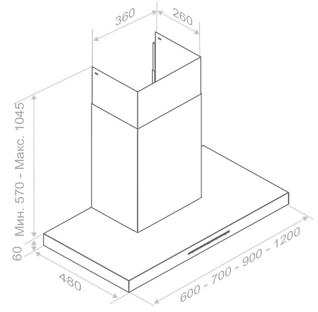 Вытяжка Pando P-825/60 IX V.850 ECO SEC PLUS (фото 3) Вытяжка Pando P-825/60 IX V.850 ECO SEC PLUS (preview 3)