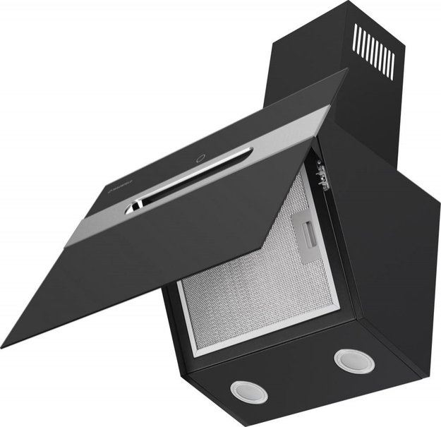 Кухонная вытяжка MAUNFELD Moon 60 черный\вставка сатин (фото 3) Кухонная вытяжка MAUNFELD Moon 60 черный\вставка сатин (preview 3)