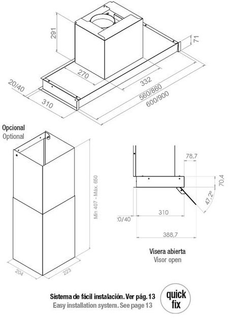 Встраиваемая вытяжка Pando TIS/60 CR.NEGRO V.850 (фото 5) Встраиваемая вытяжка Pando TIS/60 CR.NEGRO V.850 (preview 5)