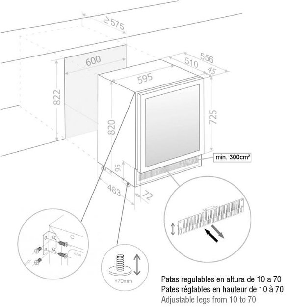 Встраиваемый винный шкаф Pando PVMBP 60-45 PAL (фото 3) Встраиваемый винный шкаф Pando PVMBP 60-45 PAL (preview 3)