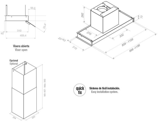 Встраиваемая вытяжка Pando TIL/90 IX V.1050 SEC PLUS (фото 4) Встраиваемая вытяжка Pando TIL/90 IX V.1050 SEC PLUS (preview 4)