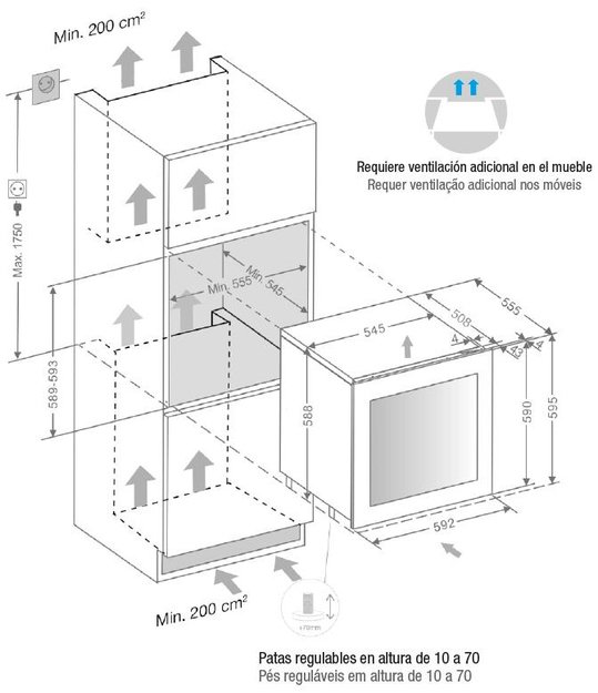 Встраиваемый винный шкаф Pando PVMAP 60-25 PAL (фото 3) Встраиваемый винный шкаф Pando PVMAP 60-25 PAL (preview 3)
