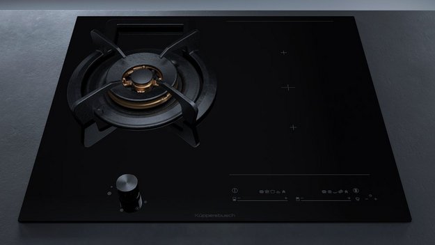 Газовая варочная панель с индукцией Kuppersbusch KIG 6850.0 SR-E5 Black Velvet (preview 11)