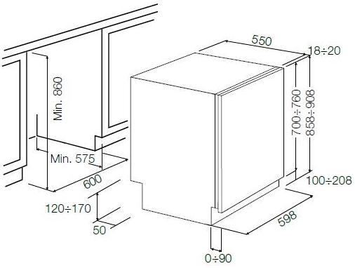 Встраиваемая посудомоечная машина Fulgor Milano FDW 9093.1 (preview 6)