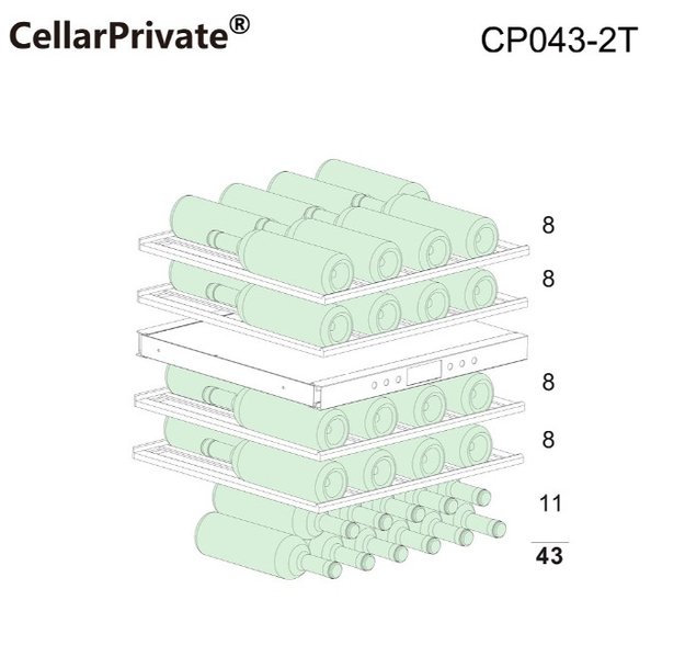 Встраиваемый под столешницу винный шкаф CellarPrivate CP043-2T (фото 7) Встраиваемый под столешницу винный шкаф CellarPrivate CP043-2T (preview 7)