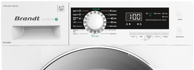 Стирально-сушильная машина Brandt WD184QWE (фото 2) Стирально-сушильная машина Brandt WD184QWE (preview 2)