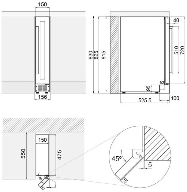 Встраиваемый винный шкаф Pando PVZB 15-9 XL (фото 4) Встраиваемый винный шкаф Pando PVZB 15-9 XL (preview 4)