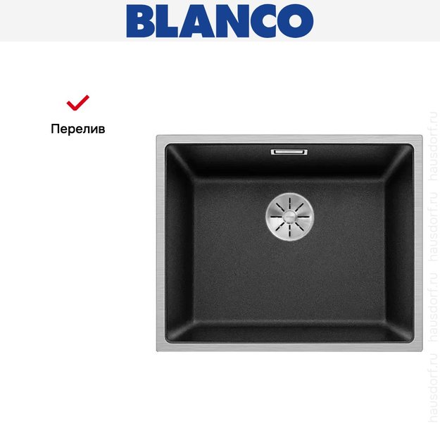 Мойка Blanco SUBLINE 500-IF отводная арматура InFino® антрацит (фото 6) Мойка Blanco SUBLINE 500-IF отводная арматура InFino® антрацит (preview 6)