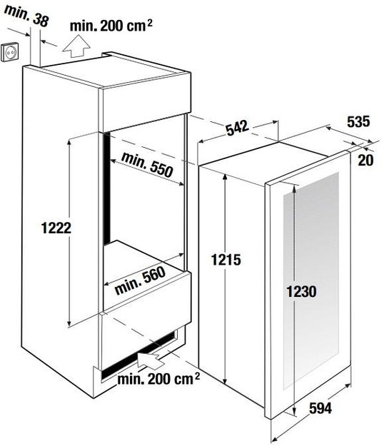 Встраиваемый холодильник для охлаждения вина Kuppersbusch FWK 4800.0 S2 (фото 4) Встраиваемый холодильник для охлаждения вина Kuppersbusch FWK 4800.0 S2 (preview 4)