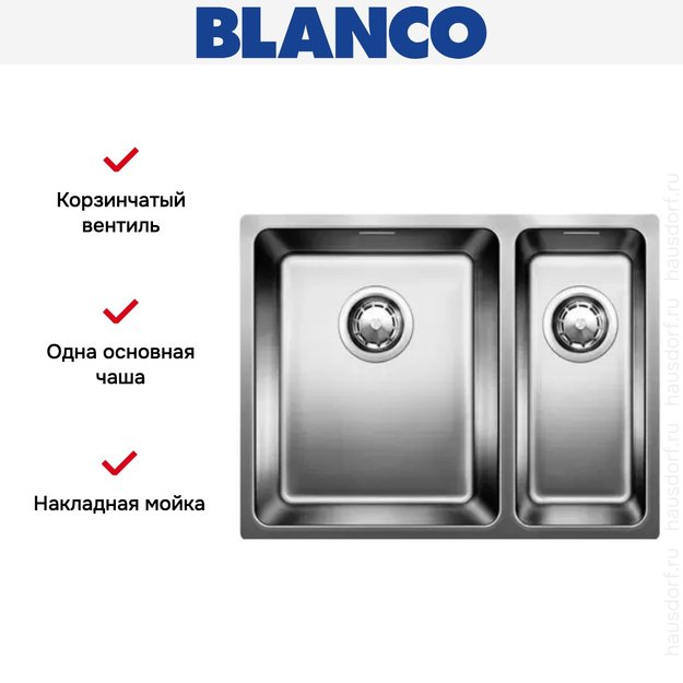 Мойка Blanco Andano 340/180-IF чаша слева нержавеющая сталь (preview 5)