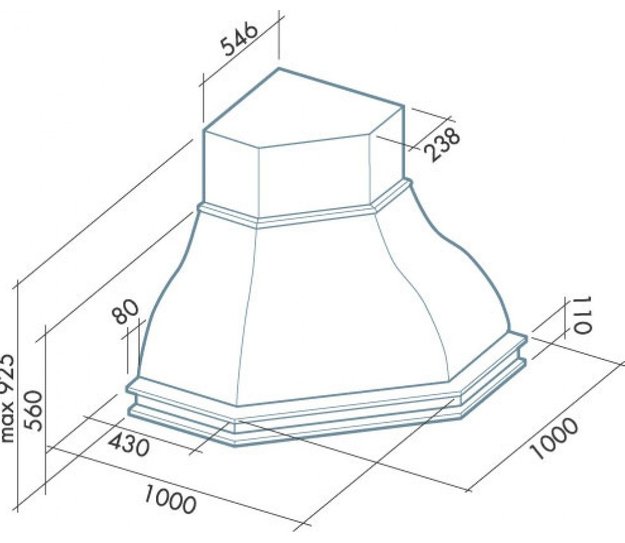 Вытяжка Falmec Iris Malizia ANG (600) S дуб (фото 2) Вытяжка Falmec Iris Malizia ANG (600) S дуб (preview 2)