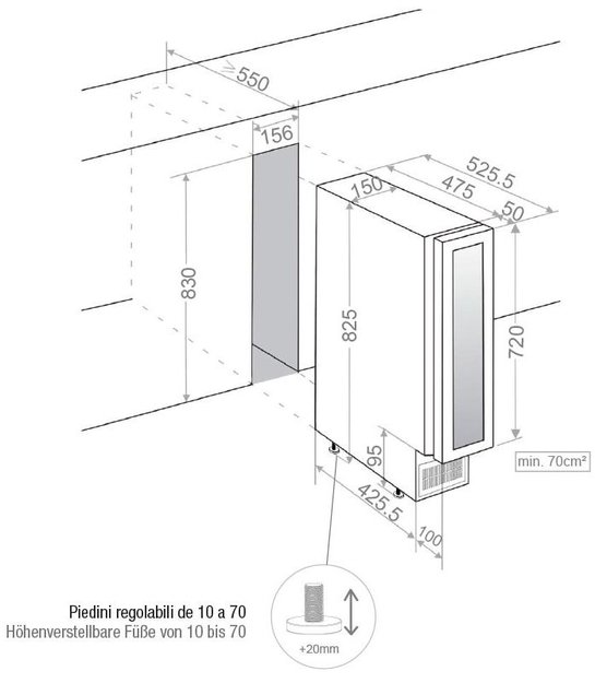 Встраиваемый винный шкаф Pando PVZB 15-9 XL (фото 3) Встраиваемый винный шкаф Pando PVZB 15-9 XL (preview 3)
