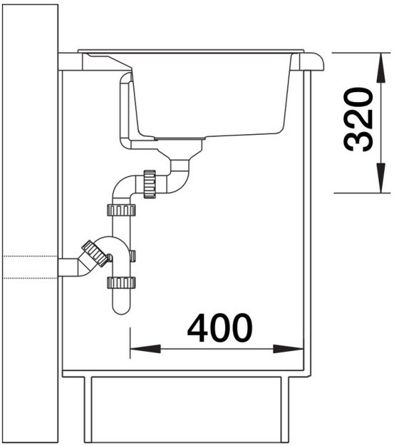 Мойка BLANCO DALAGO 8 Silgranit черный, клапан-автомат (preview 6)