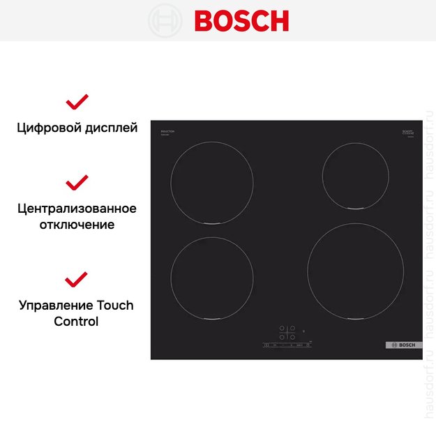 Индукционная варочная панель Bosch PUE 611 BB5E (фото 6) Индукционная варочная панель Bosch PUE 611 BB5E (preview 6)