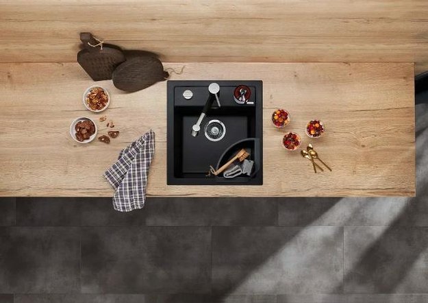 Мойка BLANCO DALAGO 45 Silgranit черный, клапан-автомат (preview 3)