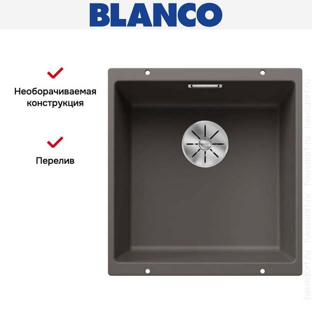 Мойка BLANCO SUBLINE 400-U Silgranit вулканический серый (preview 11)