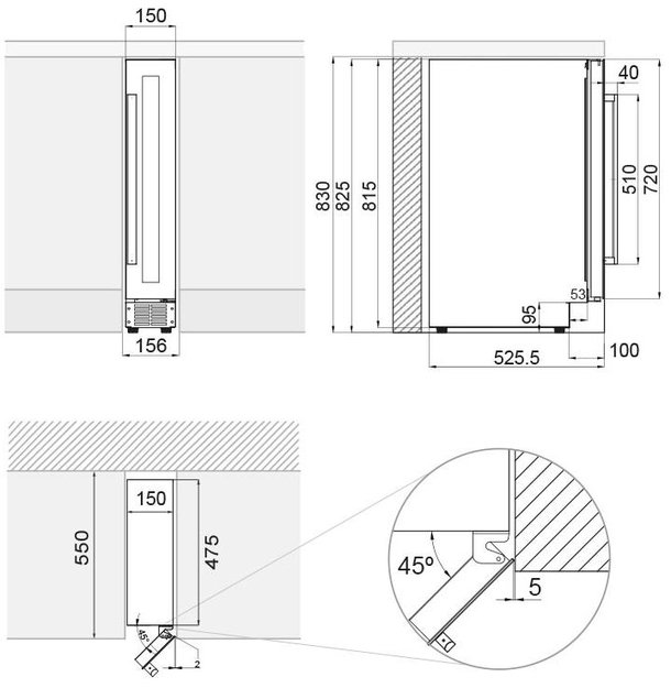 Встраиваемый винный шкаф Pando PVZB 15-9 XR (фото 4) Встраиваемый винный шкаф Pando PVZB 15-9 XR (preview 4)