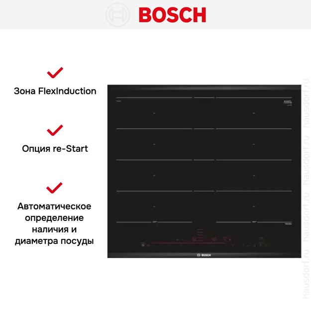 Индукционная варочная панель Bosch PXY 675 DC5Z (фото 2) Индукционная варочная панель Bosch PXY 675 DC5Z (preview 2)