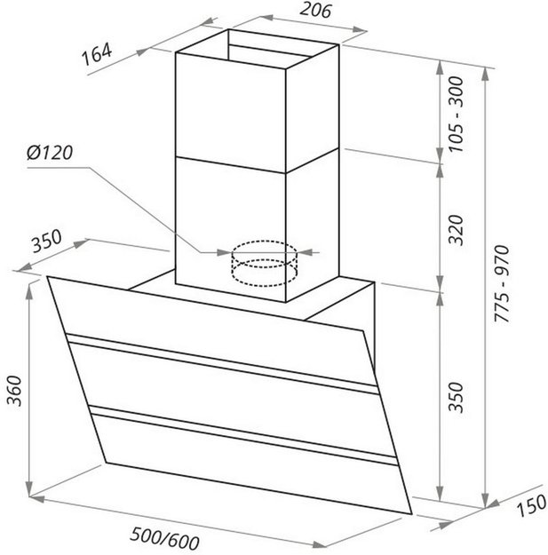 Кухонная вытяжка MAUNFELD Bridge 50 нержавеющая сталь\черное стекло (фото 16) Кухонная вытяжка MAUNFELD Bridge 50 нержавеющая сталь\черное стекло (preview 16)