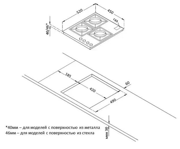 Газовая стеклянная варочная панель Korting HGG 4825 CTN (фото 4) Газовая стеклянная варочная панель Korting HGG 4825 CTN (preview 4)
