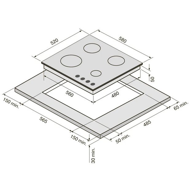 Варочная панель Krona Черный туман 60 (Nebel 60 Bl) (preview 8)