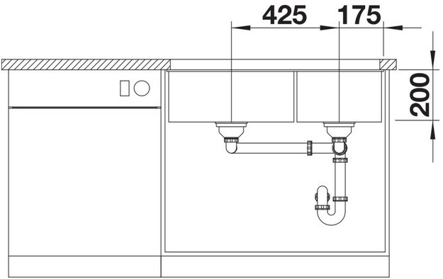 Мойка BLANCO SUBLINE 480/320-U Silgranit темная скала (preview 5)