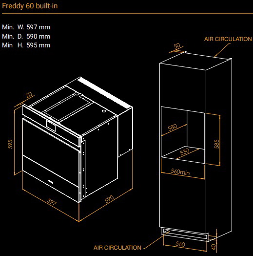 Встраиваемый шкаф шоковой заморозки Irinox Freddy 60 HF602350004 (полированная латунь/черный) (фото 11) Встраиваемый шкаф шоковой заморозки Irinox Freddy 60 HF602350004 (полированная латунь/черный) (preview 11)