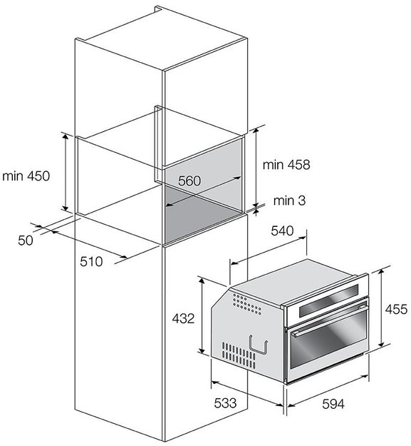 Встраиваемая микроволновая печь Fulgor Milano FCMO 4511 TM BK (фото 4) Встраиваемая микроволновая печь Fulgor Milano FCMO 4511 TM BK (preview 4)
