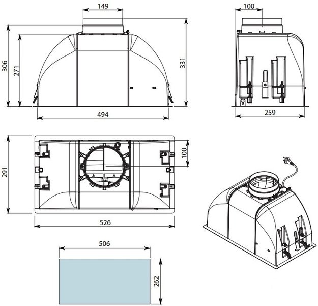 Встраиваемая вытяжка Falmec Gruppo Incasso murano 50 IX (800) ECP (фото 5) Встраиваемая вытяжка Falmec Gruppo Incasso murano 50 IX (800) ECP (preview 5)