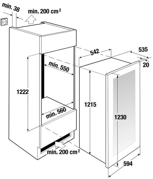 Встраиваемый холодильник для охлаждения вина Kuppersbusch FWK 4800.0 S1 (фото 4) Встраиваемый холодильник для охлаждения вина Kuppersbusch FWK 4800.0 S1 (preview 4)