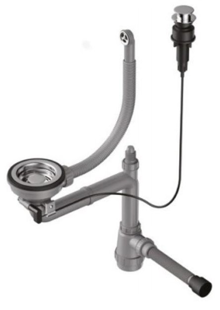 Арматура для одночашевых моек с круглым переливом и клапаном-автоматом Omoikiri WK-1-R-IN-A (preview 1)