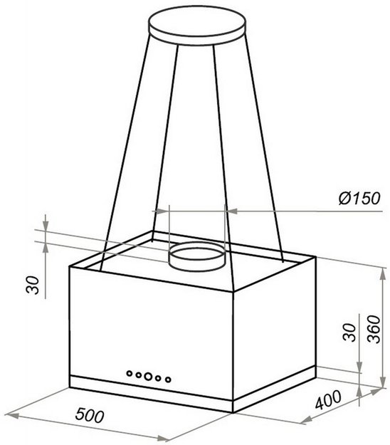 Кухонная вытяжка MAUNFELD Box Rope Isla 50 черный (фото 4) Кухонная вытяжка MAUNFELD Box Rope Isla 50 черный (preview 4)