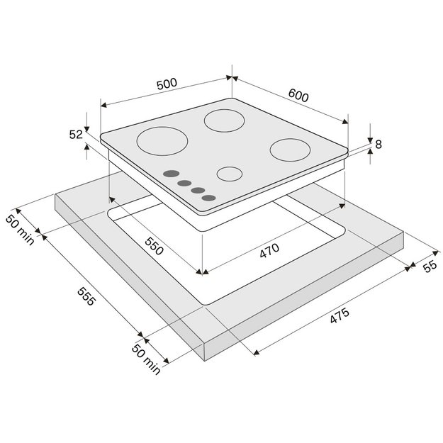 Газовая варочная поверхность KRONA CORTESIA 60 BL (фото 4) Газовая варочная поверхность KRONA CORTESIA 60 BL (preview 4)