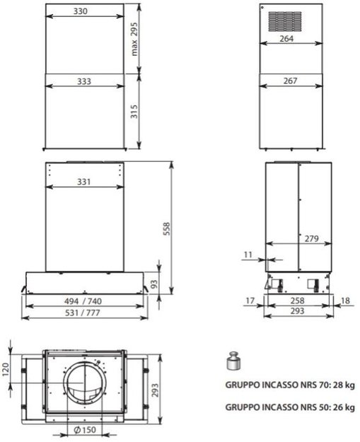 Встраиваемая вытяжка Falmec Gruppo Incasso 70 ix (800) (c системой NRS) ECP (фото 3) Встраиваемая вытяжка Falmec Gruppo Incasso 70 ix (800) (c системой NRS) ECP (preview 3)