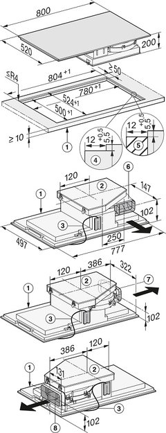 Индукционная варочная панель с вытяжкой Miele KMDA 7634 FL (фото 3) Индукционная варочная панель с вытяжкой Miele KMDA 7634 FL (preview 3)