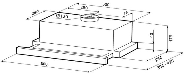 Вытяжка Krona VENDY 600 BLACK (1 мотор) (фото 2) Вытяжка Krona VENDY 600 BLACK (1 мотор) (preview 2)