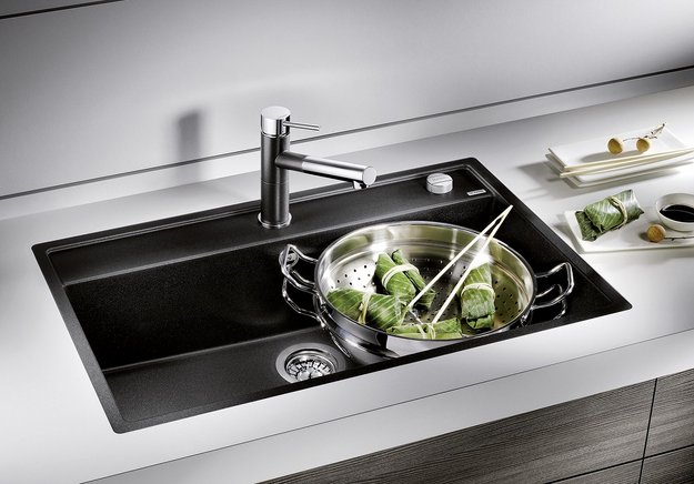 Мойка BLANCO DALAGO 8 Silgranit черный, клапан-автомат (preview 2)