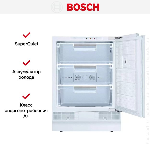 Встраиваемая морозильная камера Bosch GUD 15A50 RU (фото 3) Встраиваемая морозильная камера Bosch GUD 15A50 RU (preview 3)