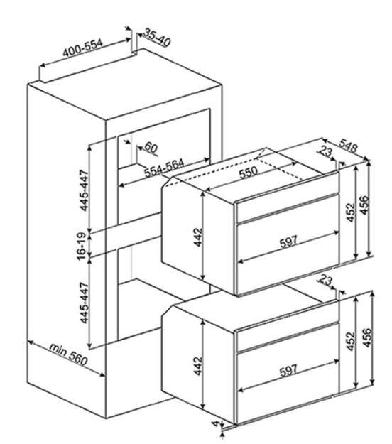 Духовой шкаф комбинированный с микроволновой печью Smeg SF4920MCX1 (фото 5) Духовой шкаф комбинированный с микроволновой печью Smeg SF4920MCX1 (preview 5)
