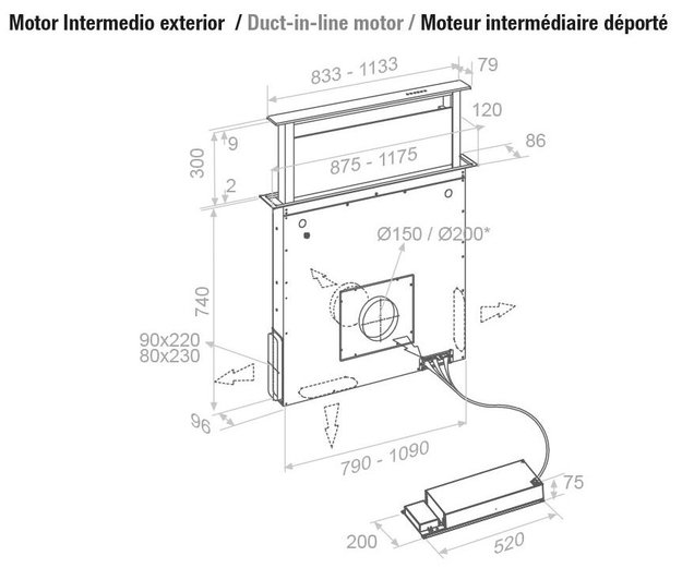 Встраиваемая в столешницу вытяжка Pando E-320/90 IX-CR.TOUCH V.950 SEC (фото 4) Встраиваемая в столешницу вытяжка Pando E-320/90 IX-CR.TOUCH V.950 SEC (preview 4)