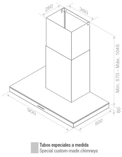 Вытяжка Pando P-417/90 IX V.750 SEC (фото 5) Вытяжка Pando P-417/90 IX V.750 SEC (preview 5)
