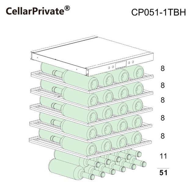 Встраиваемый под столешницу винный шкаф CellarPrivate CP051-1TBH (фото 12) Встраиваемый под столешницу винный шкаф CellarPrivate CP051-1TBH (preview 12)