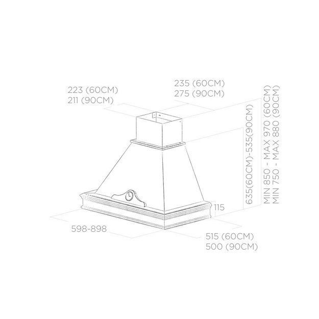 Вытяжка ELICA ORETTA WH/A/90 FRASSINO (фото 4) Вытяжка ELICA ORETTA WH/A/90 FRASSINO (preview 4)