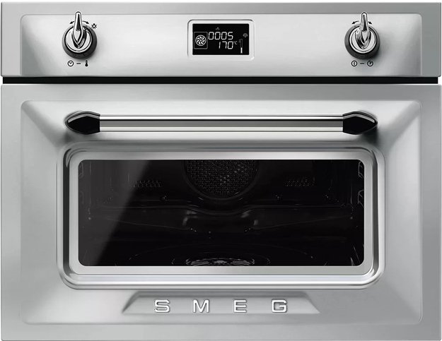 Компактный духовой шкаф с пароваркой Smeg SF4920VCX1 (фото 1) Компактный духовой шкаф с пароваркой Smeg SF4920VCX1 (preview 1)