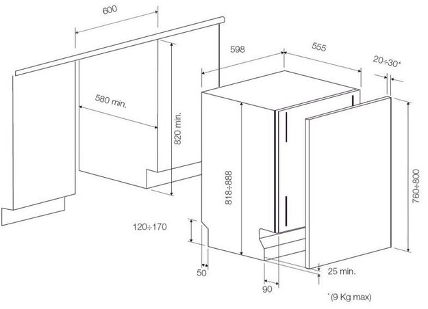 Встраиваемая посудомоечная машина Fulgor Milano FDW 8292.1 (preview 6)