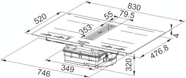 Варочная панель со встроенной вытяжкой Faber Galileo Bold F830 (preview 5)