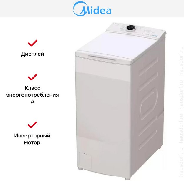 Стиральная машина с вертикальной загрузкой Midea MF100T80BS/W-RU (preview 5)